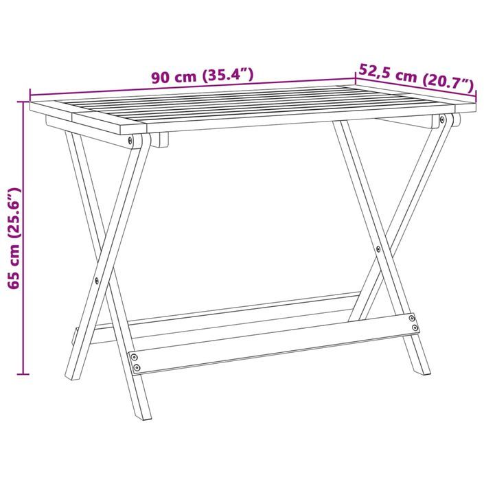 Ensemble à manger de jardin pliable 5 pcs bois massif d’acacia - Photo n°10