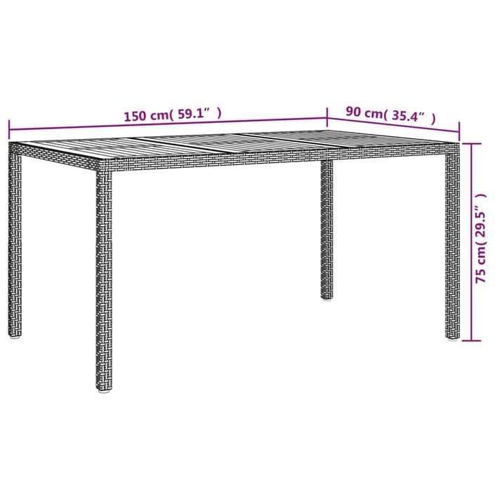 Ensemble à manger jardin et coussins 7 pcs gris rotin - Photo n°10