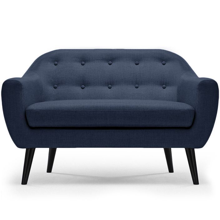 Ensemble canapé et fauteuil 2+1 places tissu bleu Fidelio - Photo n°3