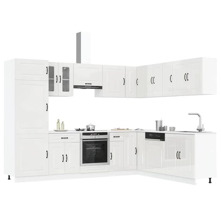 Ensemble d'armoires de cuisine 14 pcs Kalmar bois d'ingénierie - Photo n°1