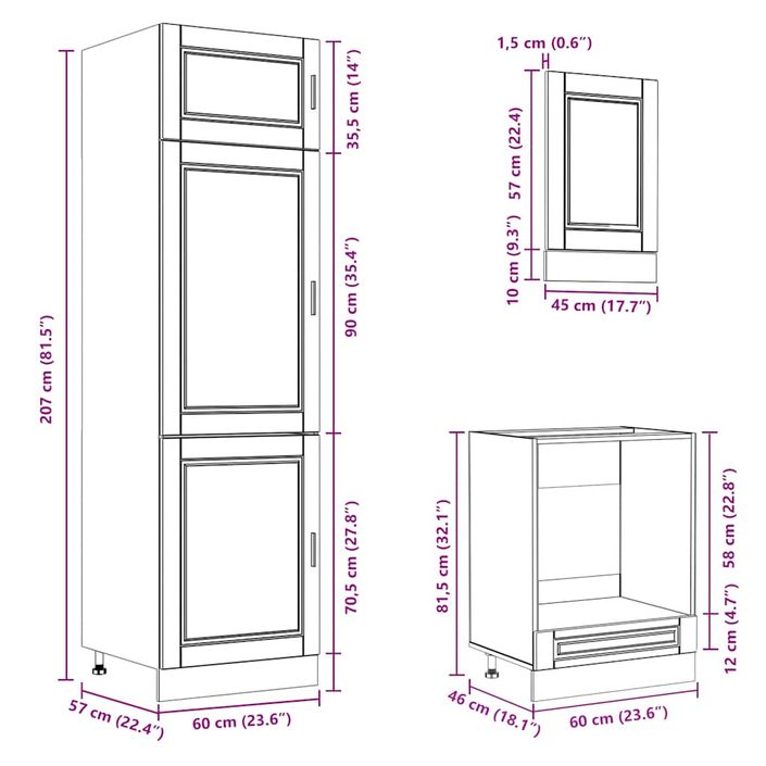 Ensemble d'armoires de cuisine 7 pcs Kalmar bois d'ingénierie - Photo n°10