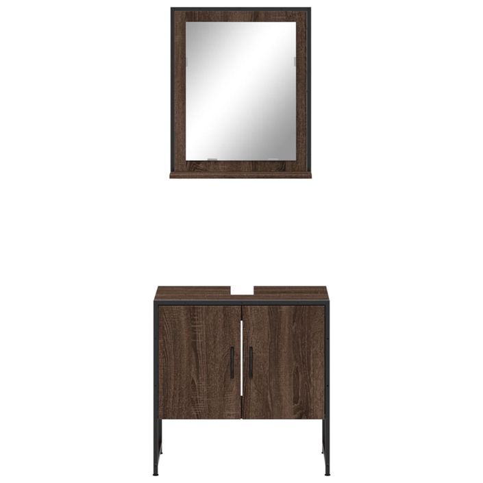 Ensemble d'armoires de salle de bain 2 pcs chêne marron - Photo n°6