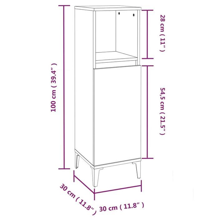 Ensemble d'armoires salle de bain 3 pcs blanc bois d'ingénierie - Photo n°11