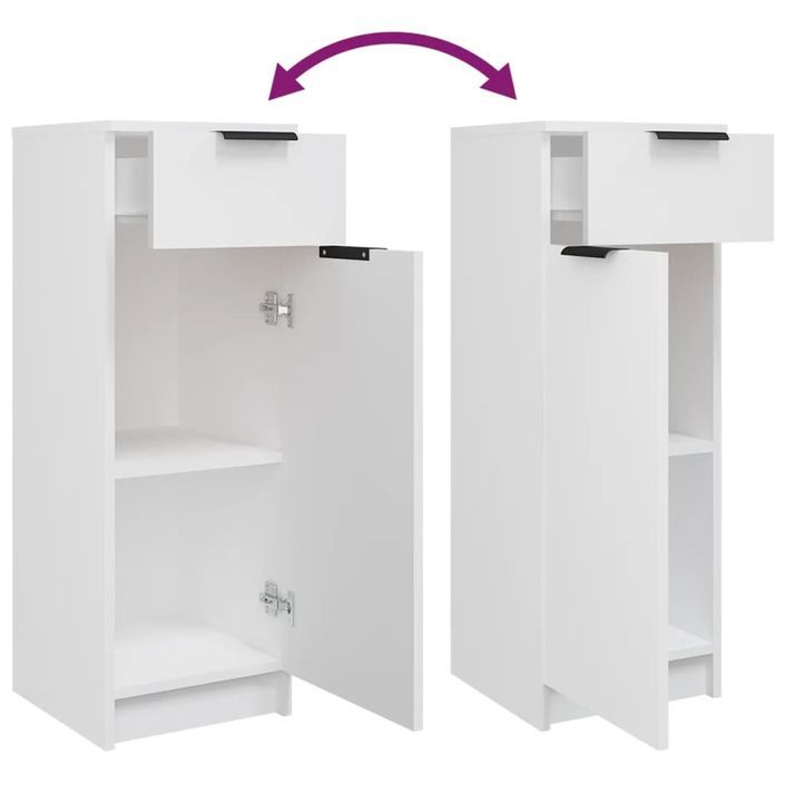 Ensemble d'armoires salle de bain 3 pcs blanc bois d'ingénierie - Photo n°8