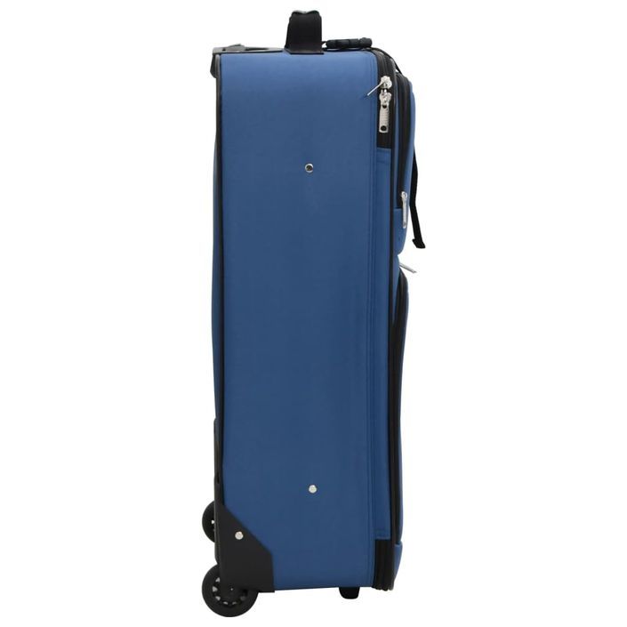 Ensemble de bagages de voyage bleu tissu - Photo n°4