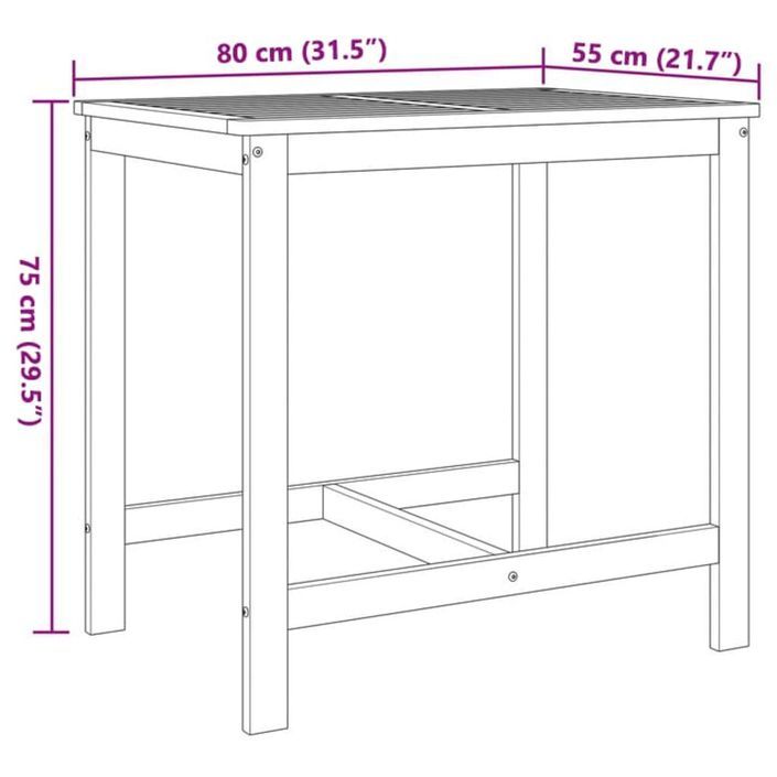 Ensemble de balcon avec coussins 3 pcs bois massif d'acacia - Photo n°12