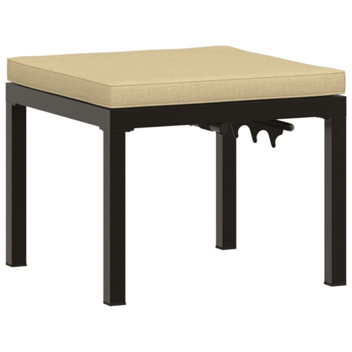 Ensemble de banc de jardin avec coussins 3 pcs noir - Photo n°4