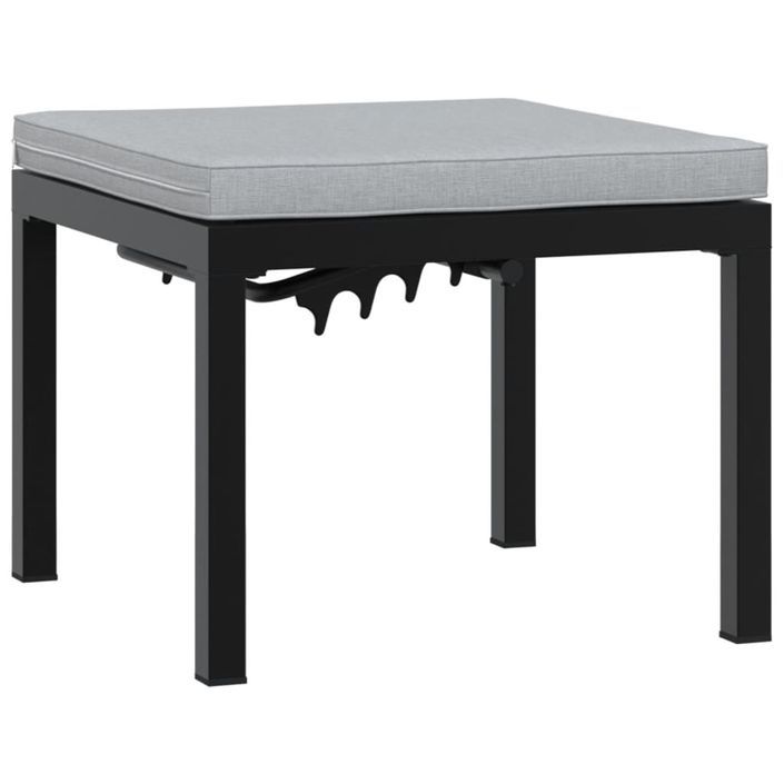 Ensemble de banc de jardin avec coussins 3 pcs noir - Photo n°4