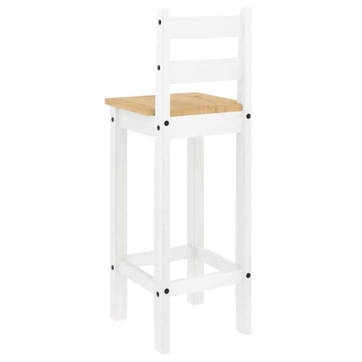 Ensemble de bar 3 pcs Blanc Bois de pin massif - Photo n°8