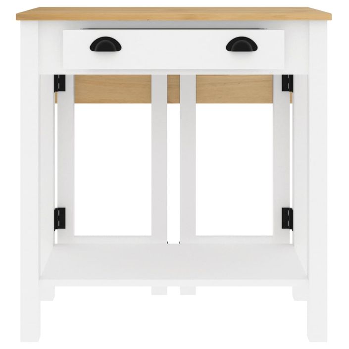 Ensemble de bar 3 pcs blanc bois de pin massif - Photo n°7