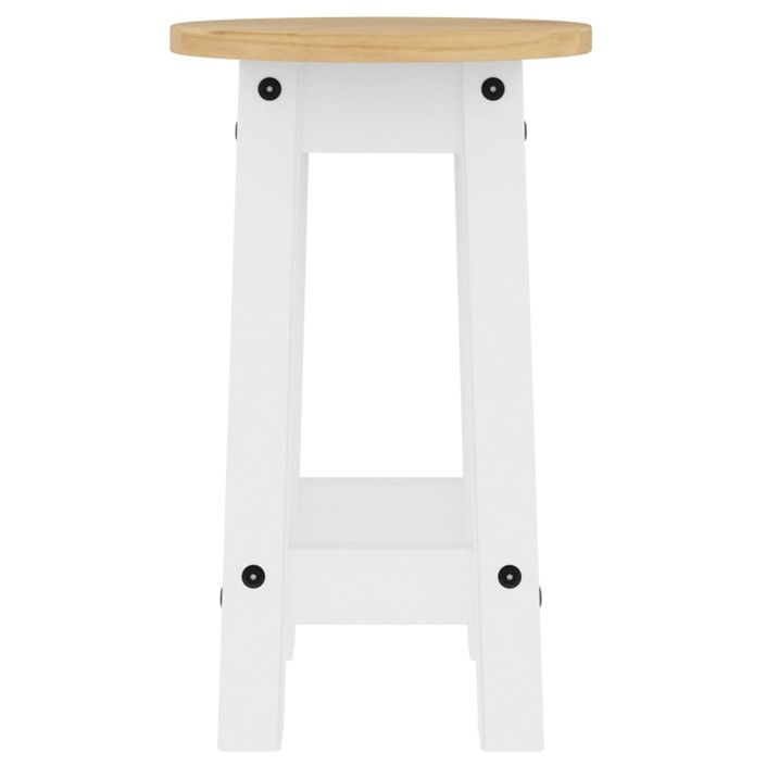 Ensemble de bar 3 pcs blanc bois de pin massif - Photo n°12