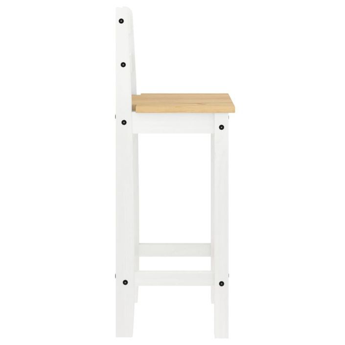 Ensemble de bar 3 pcs Blanc Bois de pin massif - Photo n°7