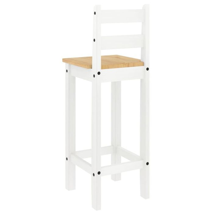 Ensemble de bar 3 pcs Blanc Bois de pin massif - Photo n°8