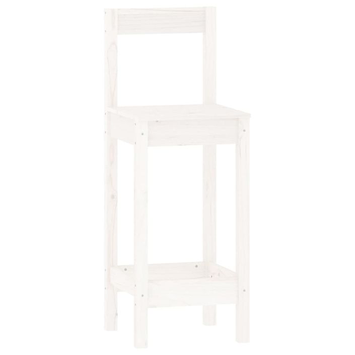 Ensemble de bar 3 pcs Blanc Bois de pin massif - Photo n°6