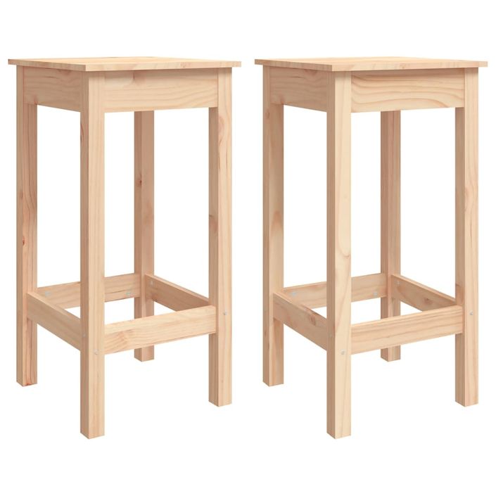 Ensemble de bar 3 pcs Bois de pin massif - Photo n°5