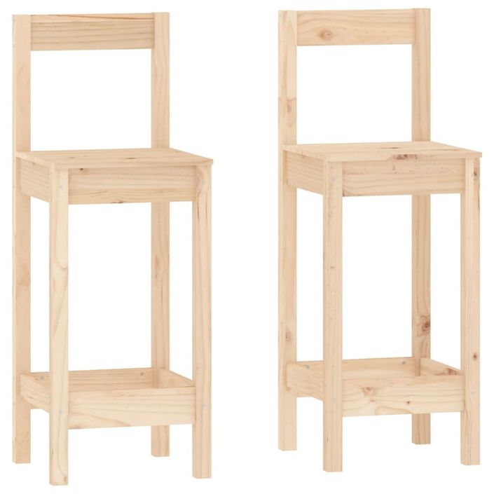 Ensemble de bar 3 pcs Bois de pin massif - Photo n°5