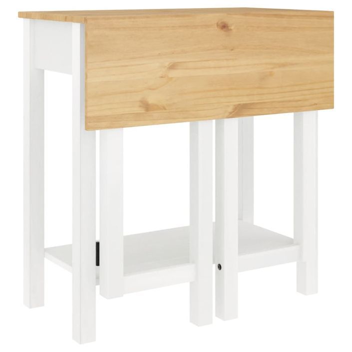 Ensemble de bar 5 pcs Blanc Bois de pin massif - Photo n°8