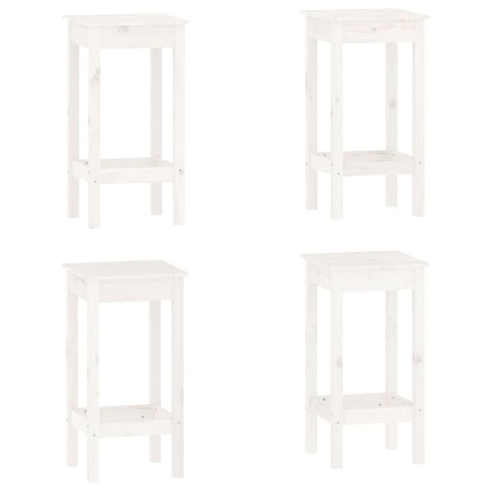 Ensemble de bar 5 pcs Blanc Bois de pin massif - Photo n°5