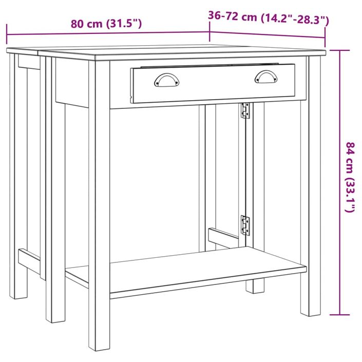 Ensemble de bar 5 pcs Bois de pin massif - Photo n°12