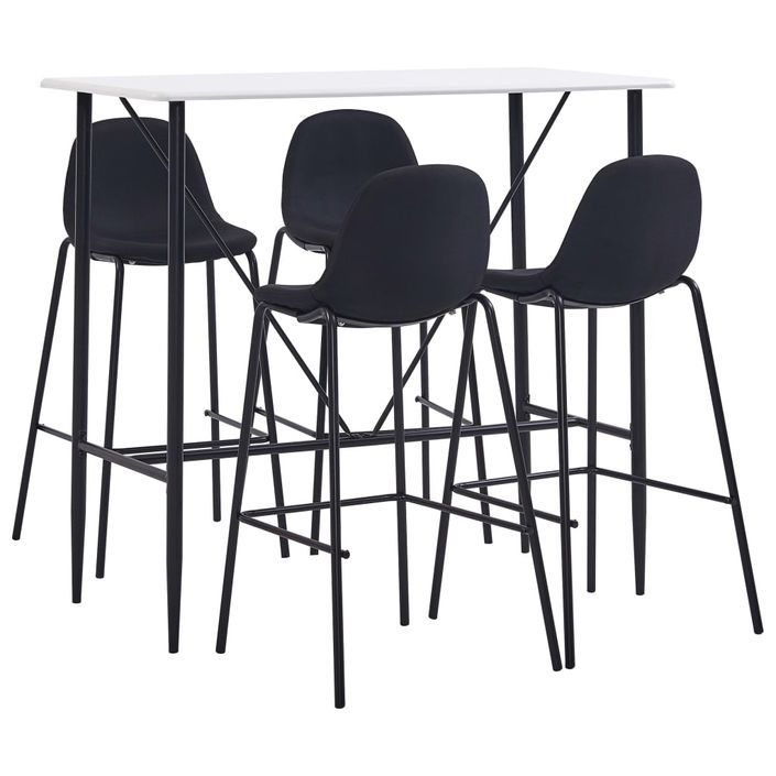 Ensemble de bar 5 pcs Tissu Noir 9 - Photo n°1