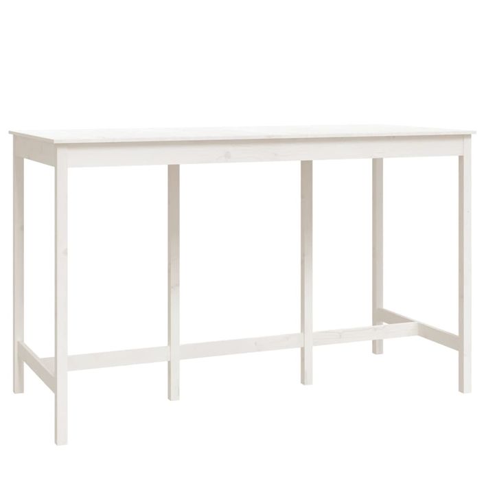 Ensemble de bar 9 pcs Blanc Bois de pin massif - Photo n°5