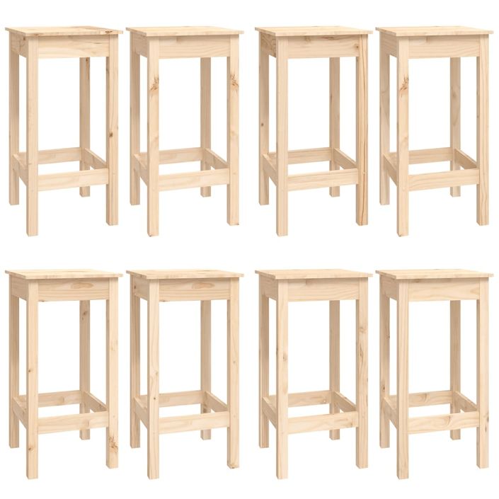 Ensemble de bar 9 pcs Bois de pin massif - Photo n°3