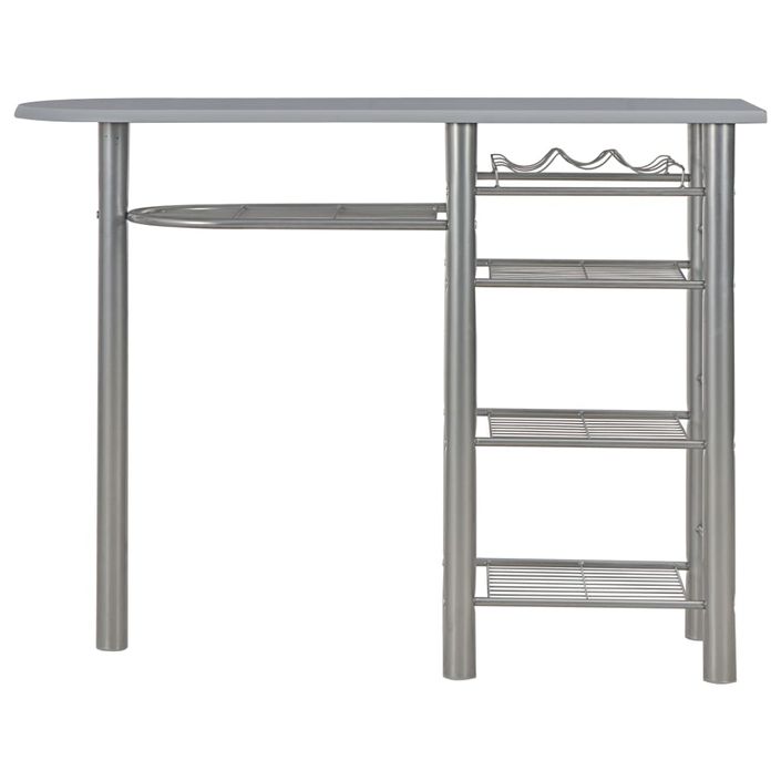 Ensemble de bar avec étagères 3 pcs Bois et acier Gris - Photo n°3