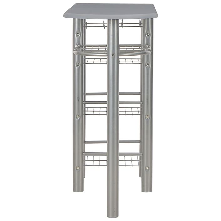 Ensemble de bar avec étagères 3 pcs Bois et acier Gris - Photo n°4