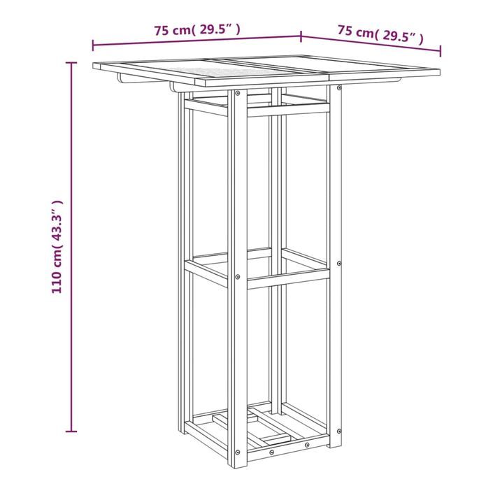 Ensemble de bar d'extérieur 5 pcs Bois d'acacia massif - Photo n°12