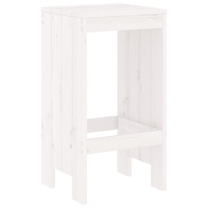 Ensemble de bar de jardin 3 pcs blanc bois de pin massif - Photo n°4