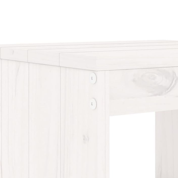 Ensemble de bar de jardin 3 pcs blanc bois de pin massif - Photo n°5