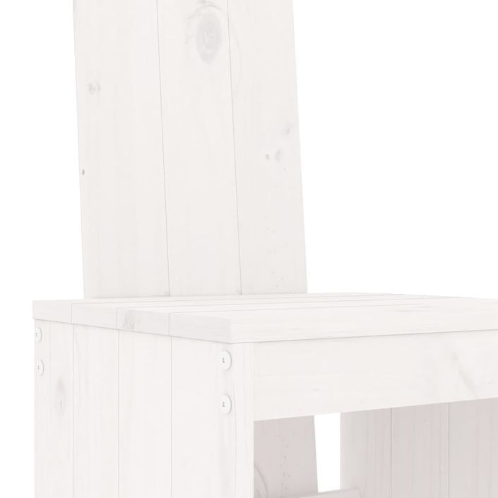 Ensemble de bar de jardin 3 pcs blanc bois de pin massif - Photo n°5