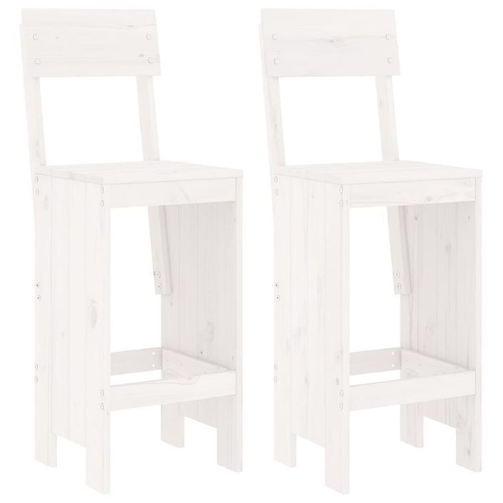 Ensemble de bar de jardin 3 pcs blanc bois de pin massif - Photo n°3