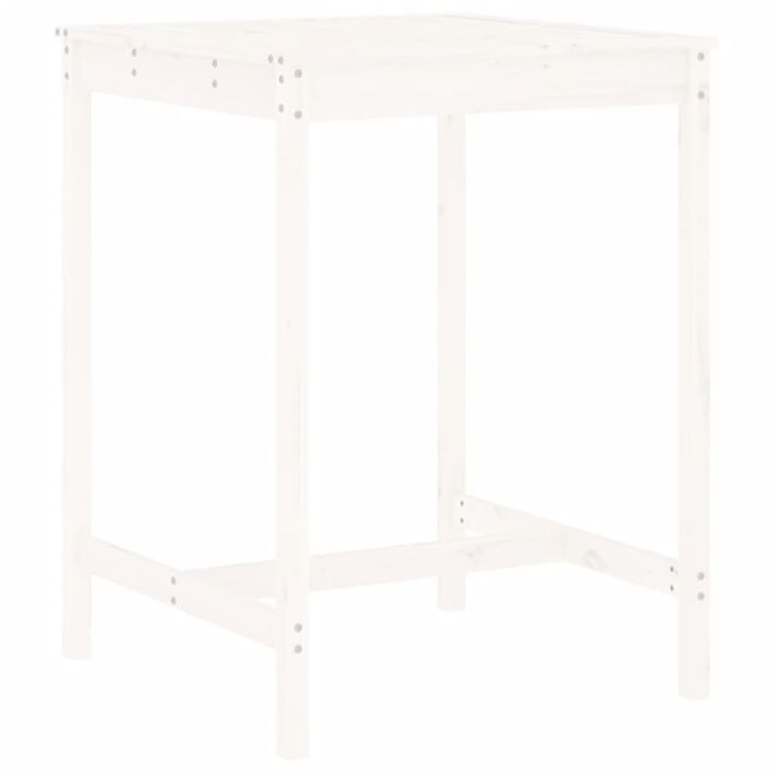 Ensemble de bar de jardin 3 pcs blanc bois de pin massif - Photo n°6