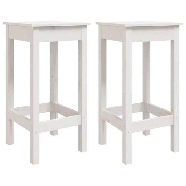 Ensemble de bar de jardin 3 pcs blanc bois de pin massif - Photo n°5