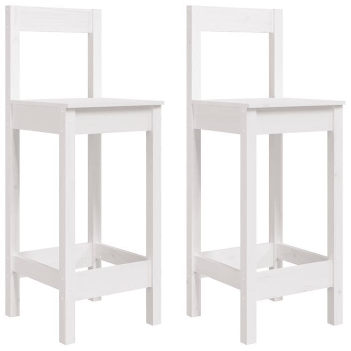 Ensemble de bar de jardin 3 pcs blanc bois de pin massif - Photo n°5