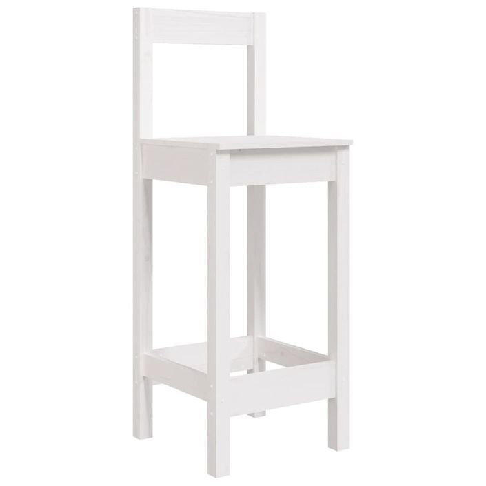 Ensemble de bar de jardin 3 pcs blanc bois de pin massif - Photo n°6