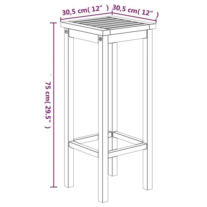 Ensemble de bar de jardin 3 pcs bois d'acacia solide - Photo n°10