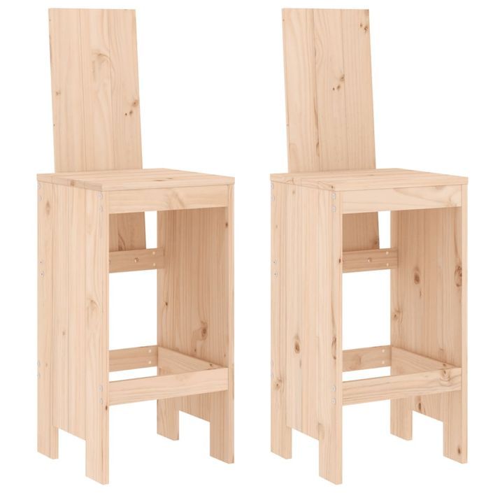 Ensemble de bar de jardin 3 pcs bois de pin massif - Photo n°3