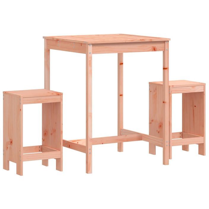 Ensemble de bar de jardin 3 pcs bois massif de Douglas - Photo n°1