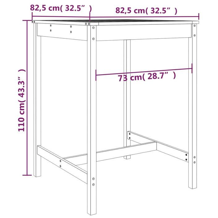 Ensemble de bar de jardin 3 pcs bois massif de Douglas - Photo n°9