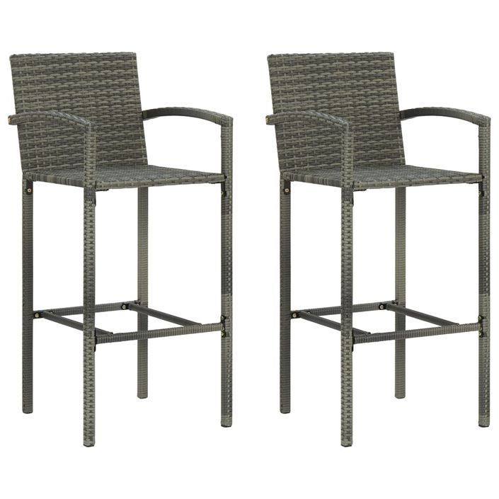 Ensemble de bar de jardin 3 pcs Gris 5 - Photo n°2