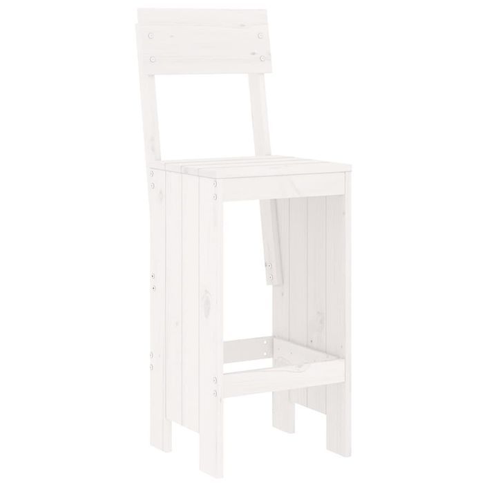 Ensemble de bar de jardin 5 pcs blanc bois massif de pin - Photo n°4