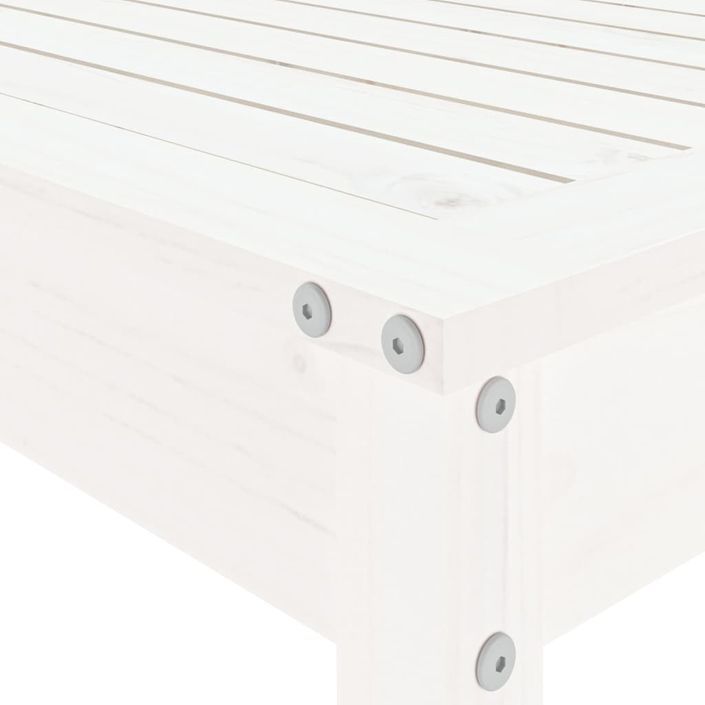 Ensemble de bar de jardin 5 pcs blanc bois massif de pin - Photo n°7