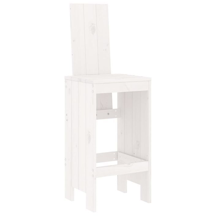 Ensemble de bar de jardin 5 pcs blanc bois massif de pin - Photo n°4