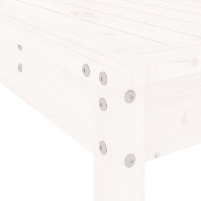 Ensemble de bar de jardin 5 pcs blanc bois massif de pin - Photo n°7