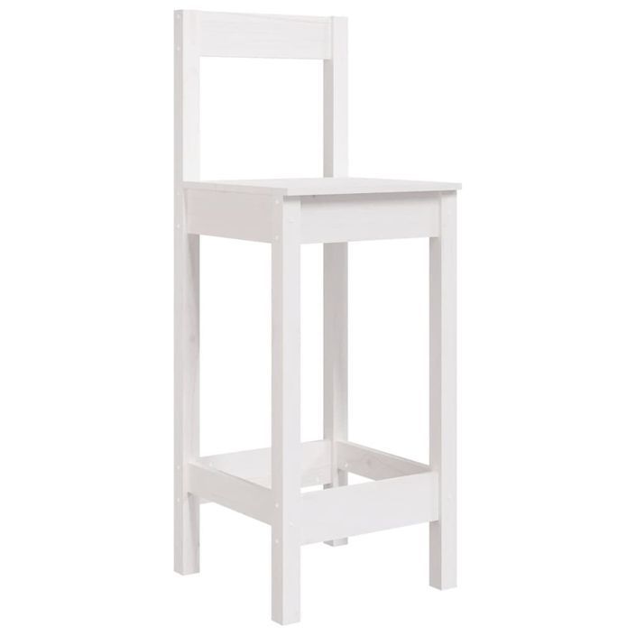 Ensemble de bar de jardin 5 pcs blanc bois massif de pin - Photo n°7