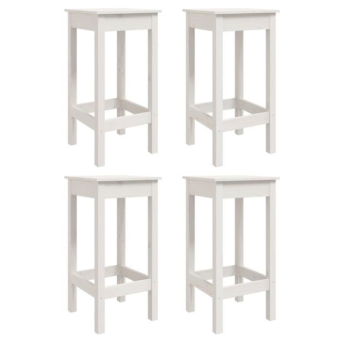 Ensemble de bar de jardin 5 pcs blanc bois massif de pin - Photo n°6