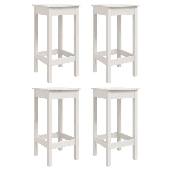 Ensemble de bar de jardin 5 pcs blanc bois massif de pin - Photo n°6