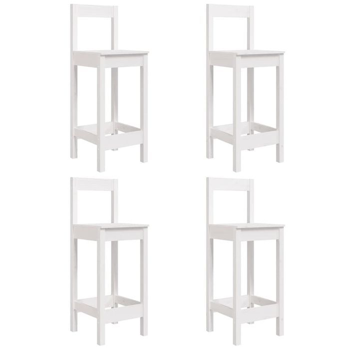 Ensemble de bar de jardin 5 pcs blanc bois massif de pin - Photo n°6